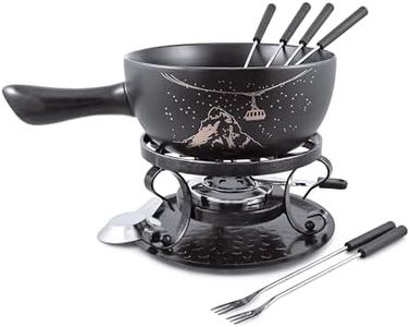 Swissmar Gruyere 9 Piece Ceramic Fondue Set, Black