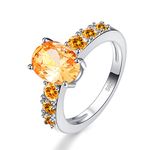 Psiroy 2 Carat Oval Morganite Birthstone Anniversary Ring for Women