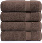 SNOWDROP Large Bath Towels - Bath Sheets Towels for Adults, Quick Dry Bath Towel Set, 4 Piece Bath Sheet Towels, Super Soft Shower Towels, Highly Absorbent Bathroom Towels - Chocolate