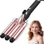 3 Barrel Curling Iron, 25mm Hair Curler Hair Waver Wand Adjustable Temperature with 2 Temperature Control for Long or Short Hair Styling, Curling Iron Large Wave Ceramic Wide Hair Crimpers