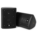 Black Wall Mount Speakers (Pair) 4" Restaurant Bar Background Music 75W