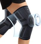 CAMBIVO 2 Pack Knee Braces for Knee Pain Women and Men, Knee Compression Sleeve with PMMA Side Stabilizers and Patella Knee Pads, Knee Support for Meniscus Tear, Arthritis, ACL, Joint Pain Relief, Running, Volleyball (Black Grey,XL)