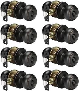 Haidms 8 Pack Oil Rubbed Bronze Door Knobs Interior, Bronze Privacy Interior Door Knobs for Bedroom or Bathroom Classic Round Doorknobs Hardware