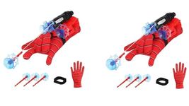 STOCKCLUB Spider Web Shooters Toy For Kids Fans, Hero Launcher Wrist Toy Set, Heroic Web Shooting Action, Sticky Wall Soft Bomb Funny Children's Educational Toys [Pack Of 2], Red