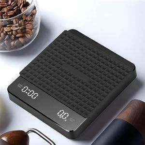 Coffee Scale with Timer, Rechargeable Kitchen Food Scale with Digital LED, 3kg/0.1g High Precision with Waterproof Insulation Pad, Digital Scale for Pour-Over Espresso French Press Kitchen Use