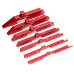 7PCS Syocsek 4-in-1 Woodworking Gauges Set, 6 Inch Red Table Saw Measuring Block with 7 Different Height Thickness Angle, Time Saving Adjustable Setup Blocks Guage for Carpenter, Construction DIYer