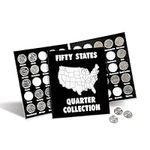 Collector 50 States Quarter Album - 1999-2009 Hardcover Coin Holder & Display, U.S. History, Fun & Eduational Hobby, Treasure