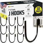 DC Cargo - E Track J Hooks (7" - 10 Pack) - Large Heavy Duty Accessories - Hanging Hooks for Your ETrack Rail System - Use in Enclosed Trailers, Box Trucks, Vans, Garage, Workshop & Warehouse