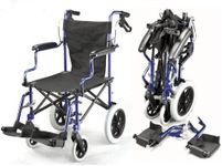 Lightweight Deluxe Folding Transit Travel Wheelchair in a Bag with handbrakes ECTR04