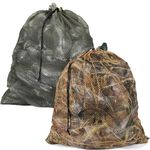 VicBre 2 Pack Mesh Decoy Bags with Shoulder Strap,Duck Decoys Bag, Hunting Bag for Duck Goose Turkey Waterfowl Decoys Storage Green + Camo