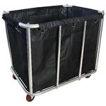 Laundry Cart Commercial,400L Large Industrial Rolling Laundry Hamper with 4 Inch Wheels,Home Heavy Duty Laundry Baskets with Stainless Steel Frame, 120 Kg Load (Black)