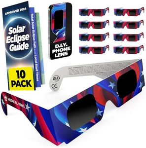 Medical king Solar Eclipse Glasses (10 pack) 2024 CE and ISO Certified Safe Shades for Direct Sun Viewing Approved 2024