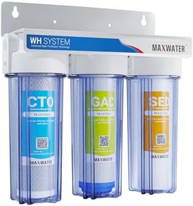 Max Water 3 Stage (Good for City Water) 10 inch Standard Water Filtration System for Whole House - Sediment + GAC + CTO Post Carbon - ¾ Inlet/Outlet - Model : WH-SC2