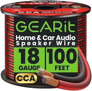 GEARit Speaker Wire 18 Gauge (100 Feet / 30 Meters), Black Speaker Cable 18AWG, Transparent, 2-Conductors, for Home Theater and Car Speakers, in-Wall and Outdoor Use