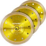 GoYonder Super Thin 5" Grinder Blades Tile Blade, Diamond Saw Blade for Cutting Porcelain Tiles Granite, 125mm Tile Cutting Blade for Angle Grinder (5 inch-3PCS (Golden))