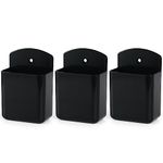 WAAYANG 3 Pcs Wall Mount Remote Control Holder TV Controller Holder Self Adhesive Marker Holder, Pen Holder Containers for Home Office School (Black)