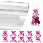 Faburo 80cm*30m White Dot Cellophane 30 Micron Wrap Florist Clear Wrap (Snowflake) Christmas Cellophane Wrap for Gift Hampers, Packing, Flower, Food (80x3000 cm)