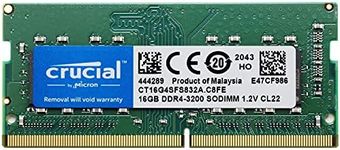 Crucial 16GB DDR4 SODIMM 3200MHz CL22 1.2V Single Ranked Notebook Laptop Memory RAM, Green