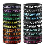 QEERBSIN 20 PCS Inspirational Silicone Bracelets Black Motivational Quote Rubber Wristbands