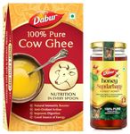 Dabur 100% Pure Daanedaar Cow Ghee with Rich Aroma | Naturally improves digestion and boosts immunity -1L & Dabur Honey Sundarbans-500gm