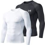 MEETYOO mens Men's Compression Undershirt, Black+white, XX-Large US