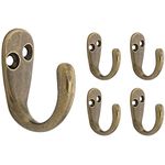 Franklin Brass FBSPRH5-AB-C Single Prong Robe Hook in Antique Brass, (5-Pack)