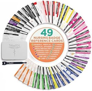 BadgeGuru 2.0 by Tribe RN - Nursing Student Set of 44 Nursing Badge Reference Cards - Comprehensive Clinical Nurse Badge Set Designed by Nurses for Students and Fellow Critical Care RNs