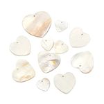 Airssory 50 Pcs 5 Size Shell Heart Charms Seashell Sweet Love Heart Blank Tag Charm for Necklace Bracelet Jewelry Making