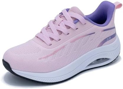 GyeBea Womens Walking Shoes with Arch Support Air Athletic Running Tennis Orthotic Fashion Sneakers for Plantar Fasciitis, Pinkpurple, 7 US