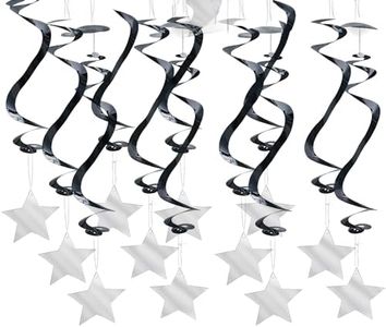 Fun Express - Dangling Silver Star Swirls (dz) for Party - Party Decor - Hanging Decor - Spirals & Swirls - Party - 12 Pieces VBS 2026