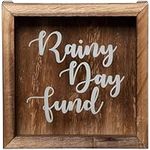 Genie Crafts Wooden Shadow Box Bank, Rainy Day Fund (7.1 x 1.8 Inches)