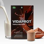 VIDAPROT Triple Protein Rich Drink Mix Powder For Children With 23 Vital Vitamins & Minerals | Chocolate Nutrition Drink | 400G