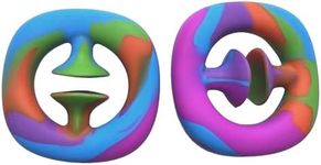 Snapper Fidget Toy for Kids, Adults by Fenrici, Dual Auditory Sensory Stress Relief, Hand Grip for Occupational Therapy, A Great Alternative to Stress Ball, Multi-Color - 2 Pack