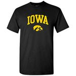 NCAA Arch Logo, Team Color T Shirt, College, University, Iowa Hawkeyes Black, Large