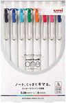 Uni Ball One, Gel Ink 0.38mm Ballpoint Pen, 8 Colors Set (UMNS388C)