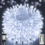 Ollny Christmas Decorations Fairy Lights - 40m 400LED Outdoor Christmas Tree Lights Xmas String Lights/8 Lighting Modes Cluster Bedroom Garden Window Garland Outside Lights Mains Powered(Cool White)