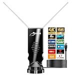 HIDB TV Antenna for Smart Indoor, Long Range Rabbit Ears Without Cable, Digital Free-to-air HDTV Channels，Stickiness Base Easy Placement Both Suitable Home Car