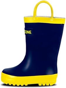 Lone Cone Rain Boots with Easy-On Handles for Toddlers and Kids, Navy Blue, Little Kid 3