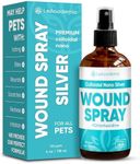 Wound Spray for Dogs & Cats – Hot Spot Treatment for Dogs to Help with Itching, Irritation, Rashes, Cuts, & Bites – Cat Wound Care Silver + Chlorhexidine Spray – Better Use with a Dog Cone – 4 Oz