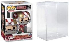 CLARKtoys Christian McCaffrey (San Francisco 49ers) Funko Pop! NFL Series 12 Vinyl Figure with Ecotek Protective Case, Red/White/Gold