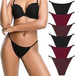 LEVAO Cotton String Bikini Underwear Womens Panties Stretch Breathable Cheey Panty Pack of 6