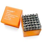 OWDEN Professional 36Pcs. Steel Metal Stamp Set,(1/4”) 6mm,Steel Number and Letter Punch Set,Alloy Steel Made HRC 58-62 for Jewelry Craft Stamping.