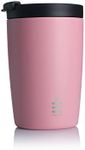 HYDRATE Travel Coffee Mug, Reusable Coffee Cup with Leak-proof Lid, Multiple Colors, Stainless Steel Thermal Mug for Hot and Cold, 340ml Insulated Coffee Mug for Men, Women & Adults (Pink)