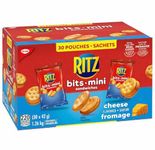 Bits Cheese Sandwich Crackers, School Snacks, 42g, 30 Count