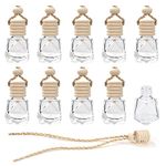 Car Air Freshener Perfume Bottle 8ml Refillable Aromatherapy Fragrance Essential Oil Diffuser Empty Car Hanging Diffuser for Car Home Office 10Pcs