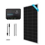 Renogy 100W Solar Panel Kit 12V RV Solar Panel System Off-Grid with 30A PWM Charge Controller Charging for 12V Battery, Suitable for Camper Travel Trailer RV