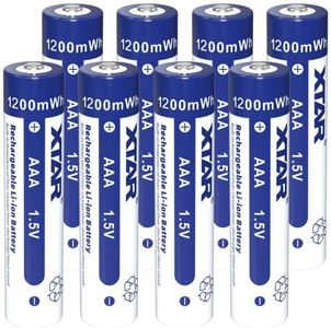 XTAR Rechargeable AAA Battery 8 Pack 1.5V AAA Lithium 1200mWh Battery