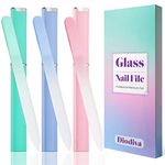 Glass Nail File 3 Pack, Nail File Glass with Case, Fingernail Files for Natural Double Sided Etched Filer Professional Manicure Tool Czech Glass, Unique Gifts Women Stocking Stuffers for Adults