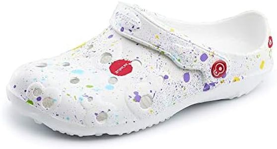 Schu’ZZ - Globule Imprimé - Sabot Plastique Femme - Confortable, Léger, Ultra Résistant - Certifié CE - pour la Maison et Activités de Plein Air - Splash, 39 EU