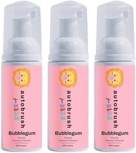 Autobrush Fluoride Foaming Toothpaste for Kids, Bubblegum Flavor, Whitening & Deep Cleaning, Travel Friendly, Anti-Cavity (Pack of 3)